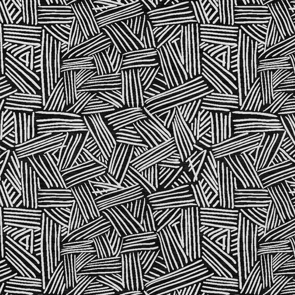10' X 14' Black And Ivory Geometric Washable Indoor Outdoor Area Rug Homeroots Outdoor