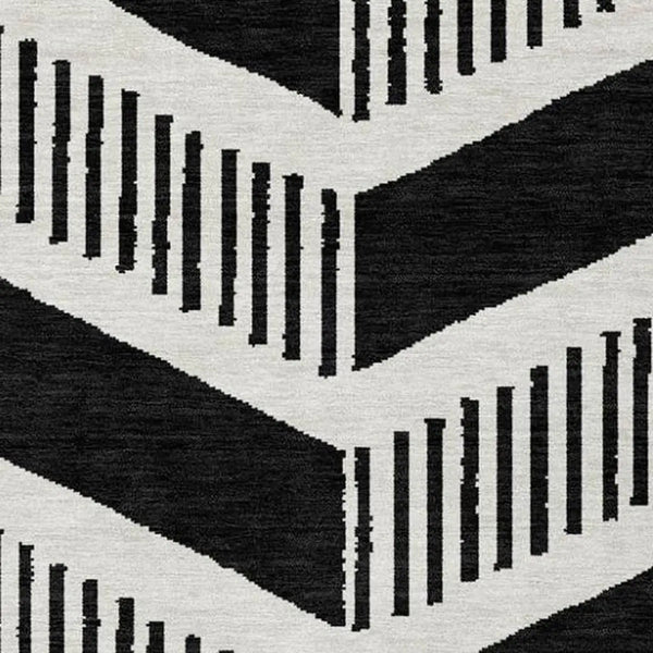 10' X 14' Black And Ivory Geometric Washable Indoor Outdoor Area Rug Homeroots Outdoor