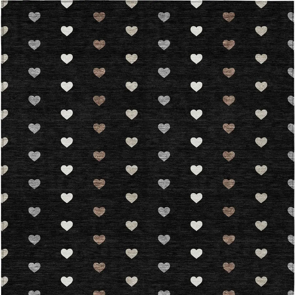 10' X 14' Black And Ivory Geometric Washable Indoor Outdoor Area Rug Homeroots Outdoor