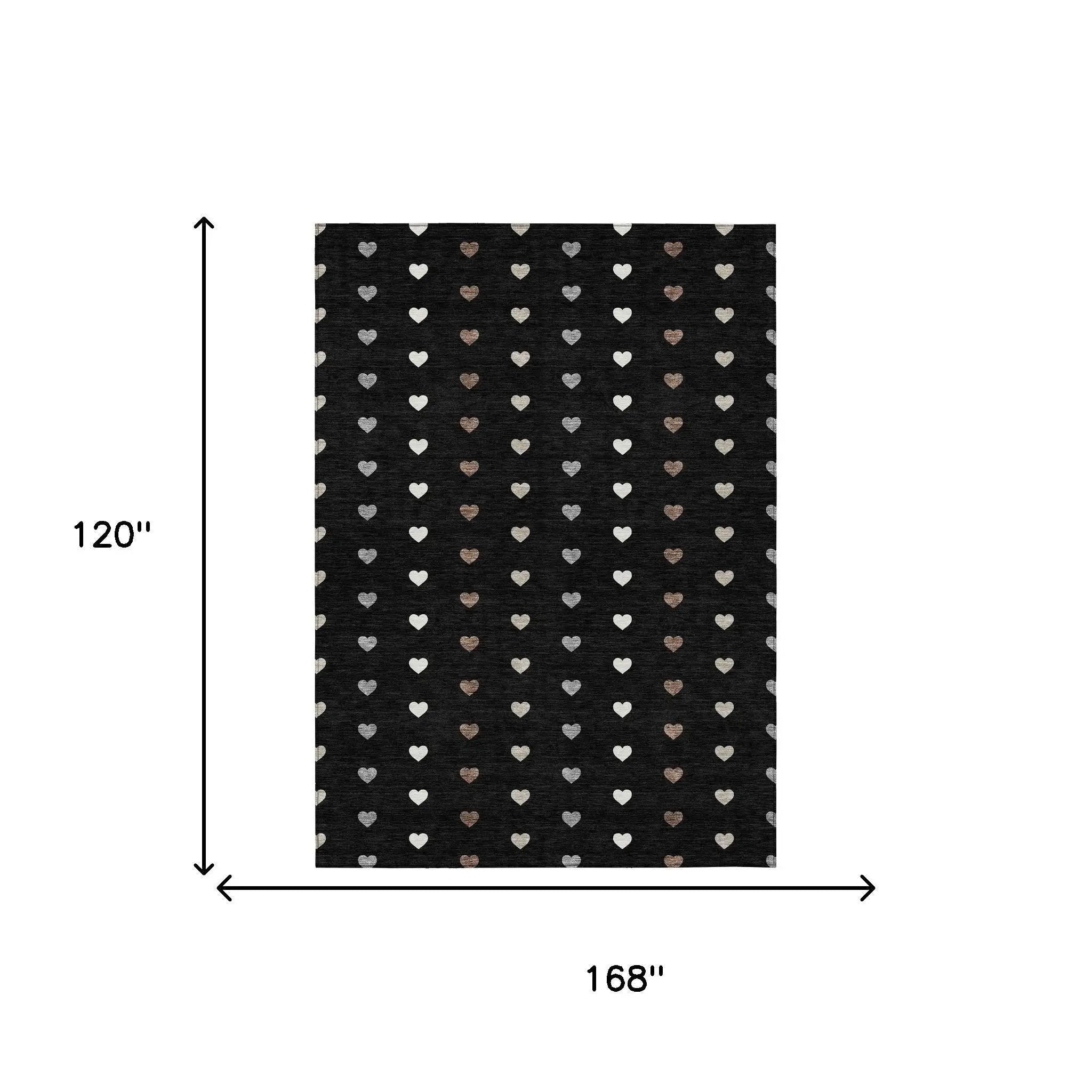 10' X 14' Black And Ivory Geometric Washable Indoor Outdoor Area Rug Homeroots Outdoor