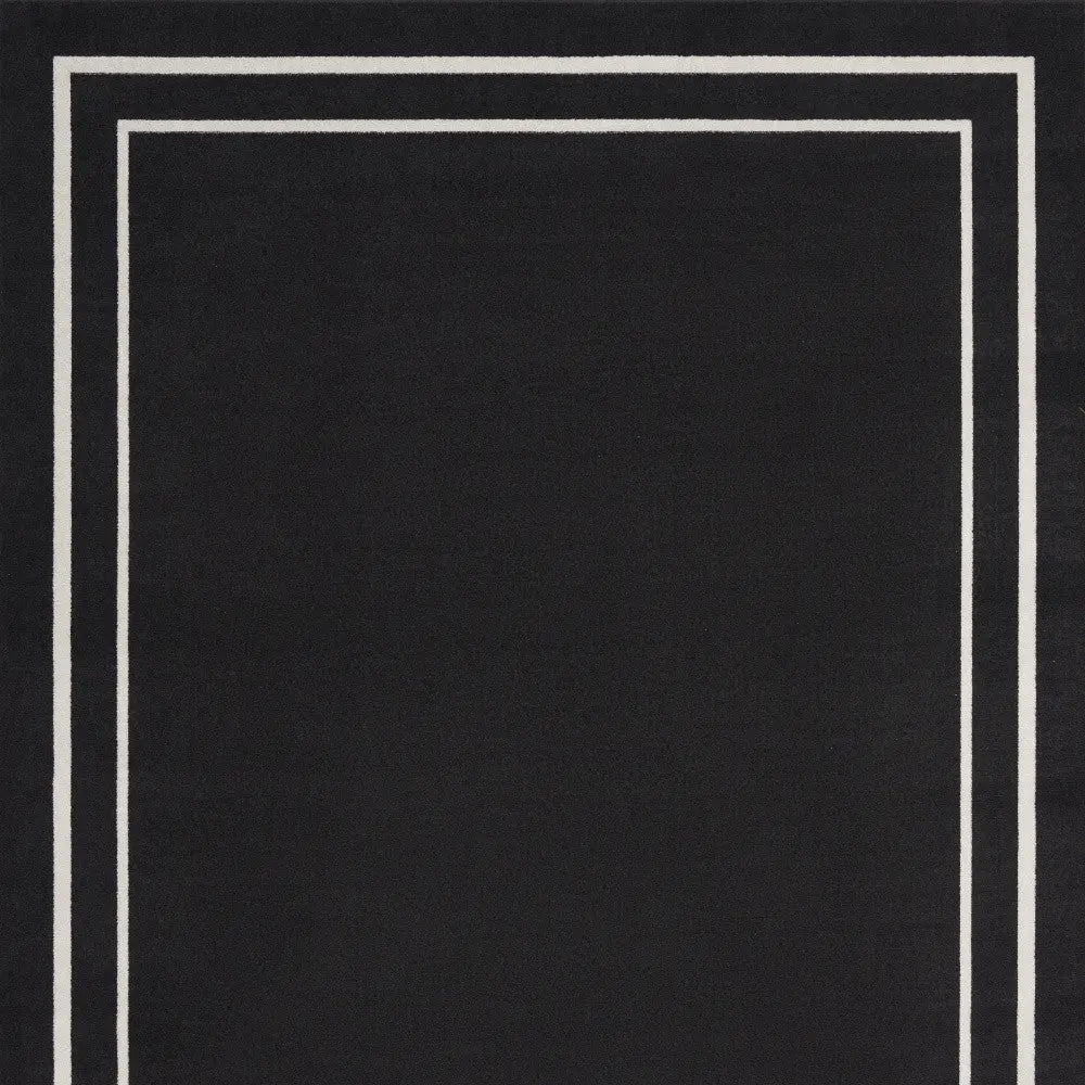 10' X 14' Black And Ivory Indoor Outdoor Area Rug Homeroots Outdoor