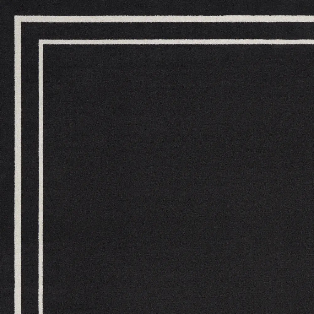 10' X 14' Black And Ivory Indoor Outdoor Area Rug Homeroots Outdoor
