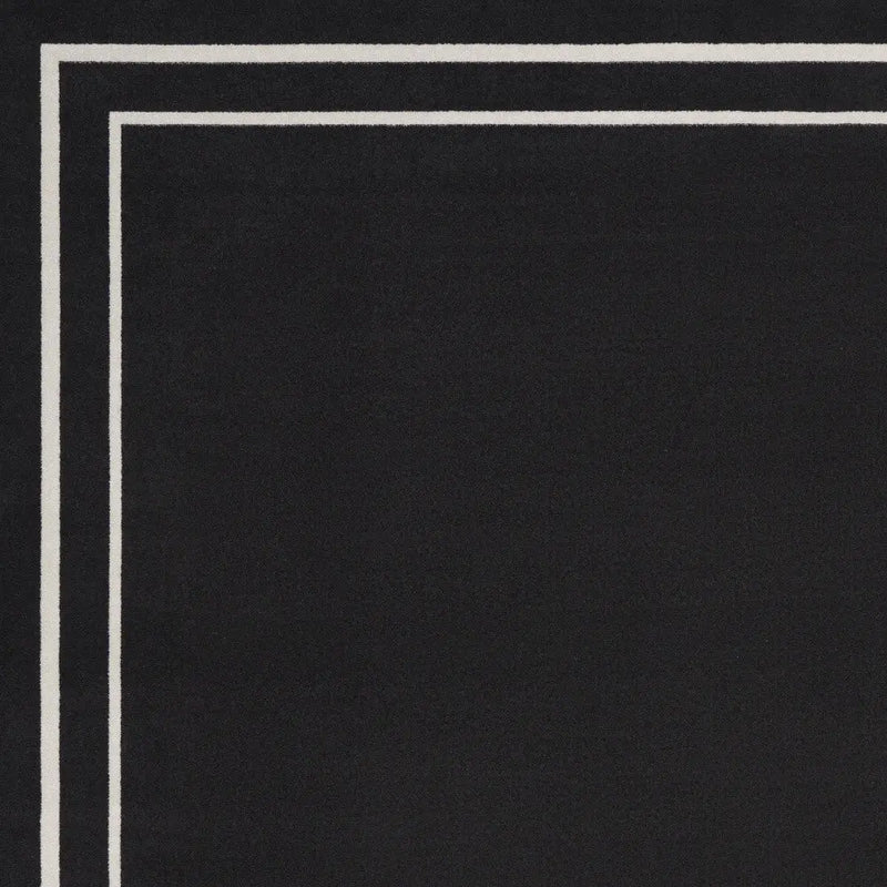 10' X 14' Black And Ivory Indoor Outdoor Area Rug Homeroots Outdoor