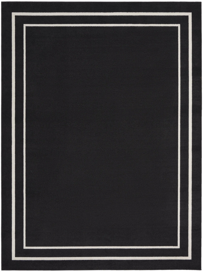 10' X 14' Black And Ivory Indoor Outdoor Area Rug Homeroots Outdoor