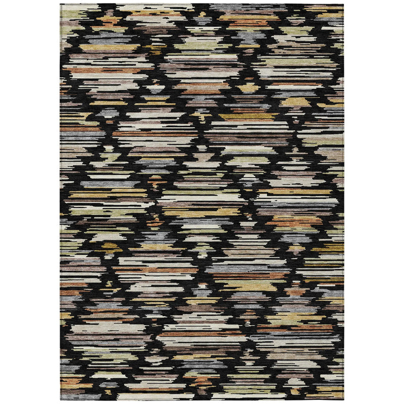 10' X 14' Black And Ivory Southwestern Washable Indoor Outdoor Area Rug Homeroots Outdoor