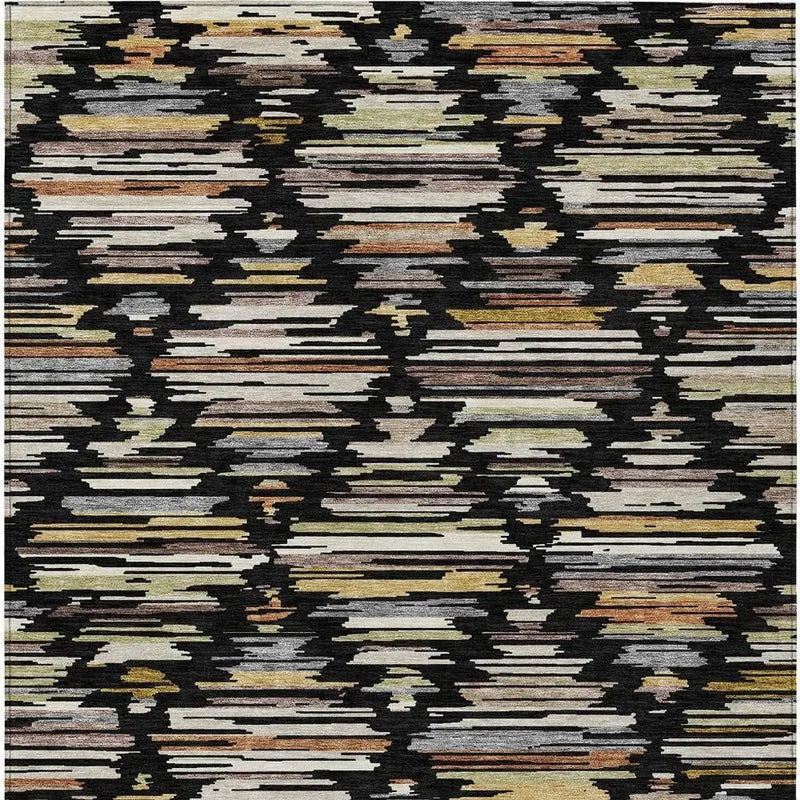 10' X 14' Black And Ivory Southwestern Washable Indoor Outdoor Area Rug Homeroots Outdoor