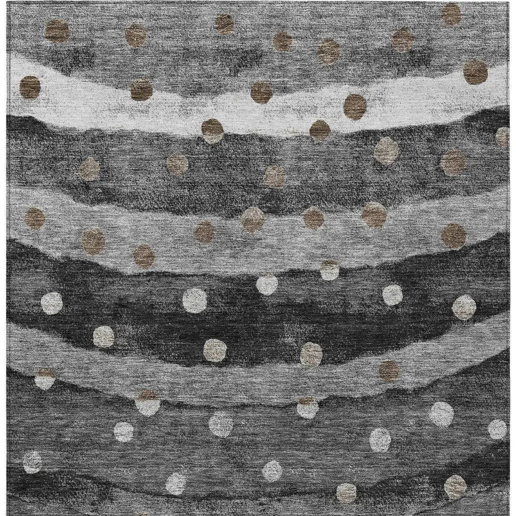 10' X 14' Black And Navy Blue Striped Washable Indoor Outdoor Area Rug Homeroots Outdoor