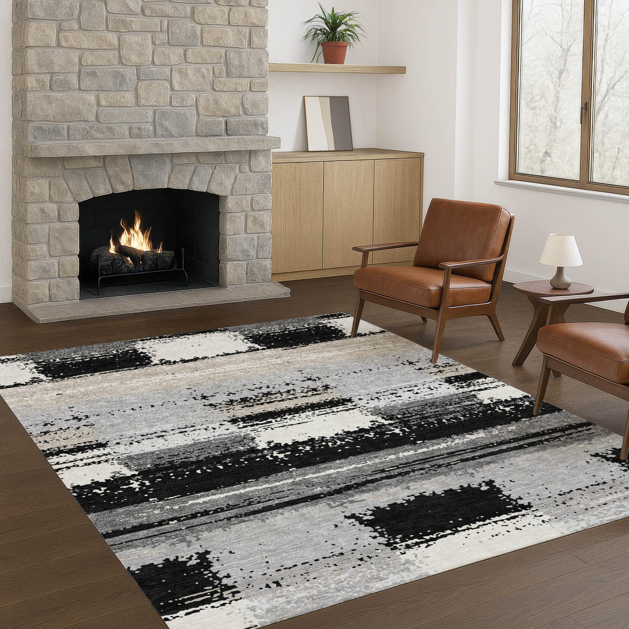 10' X 14' Black And Pewter Geometric Washable Indoor Outdoor Area Rug Homeroots Outdoor