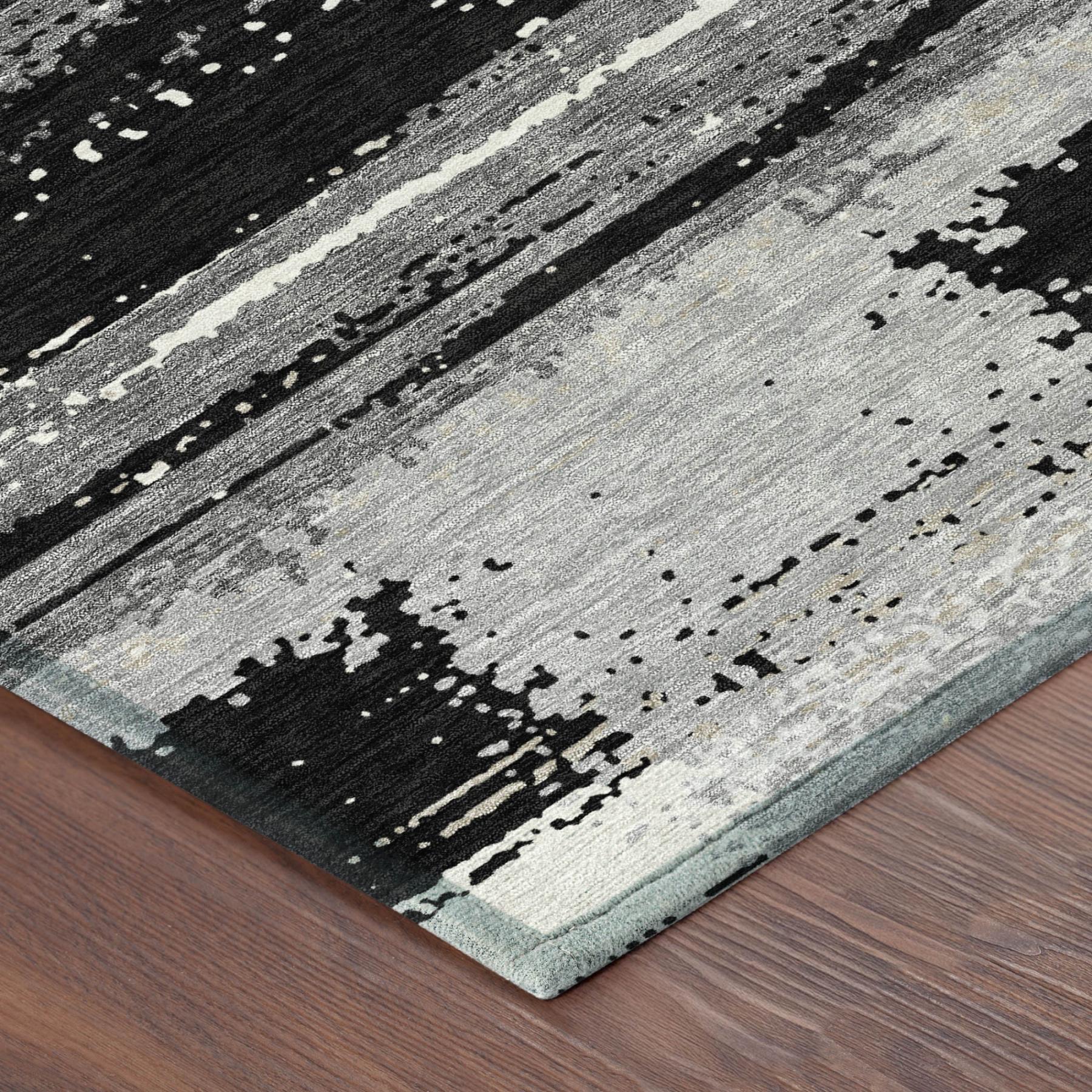 10' X 14' Black And Pewter Geometric Washable Indoor Outdoor Area Rug Homeroots Outdoor