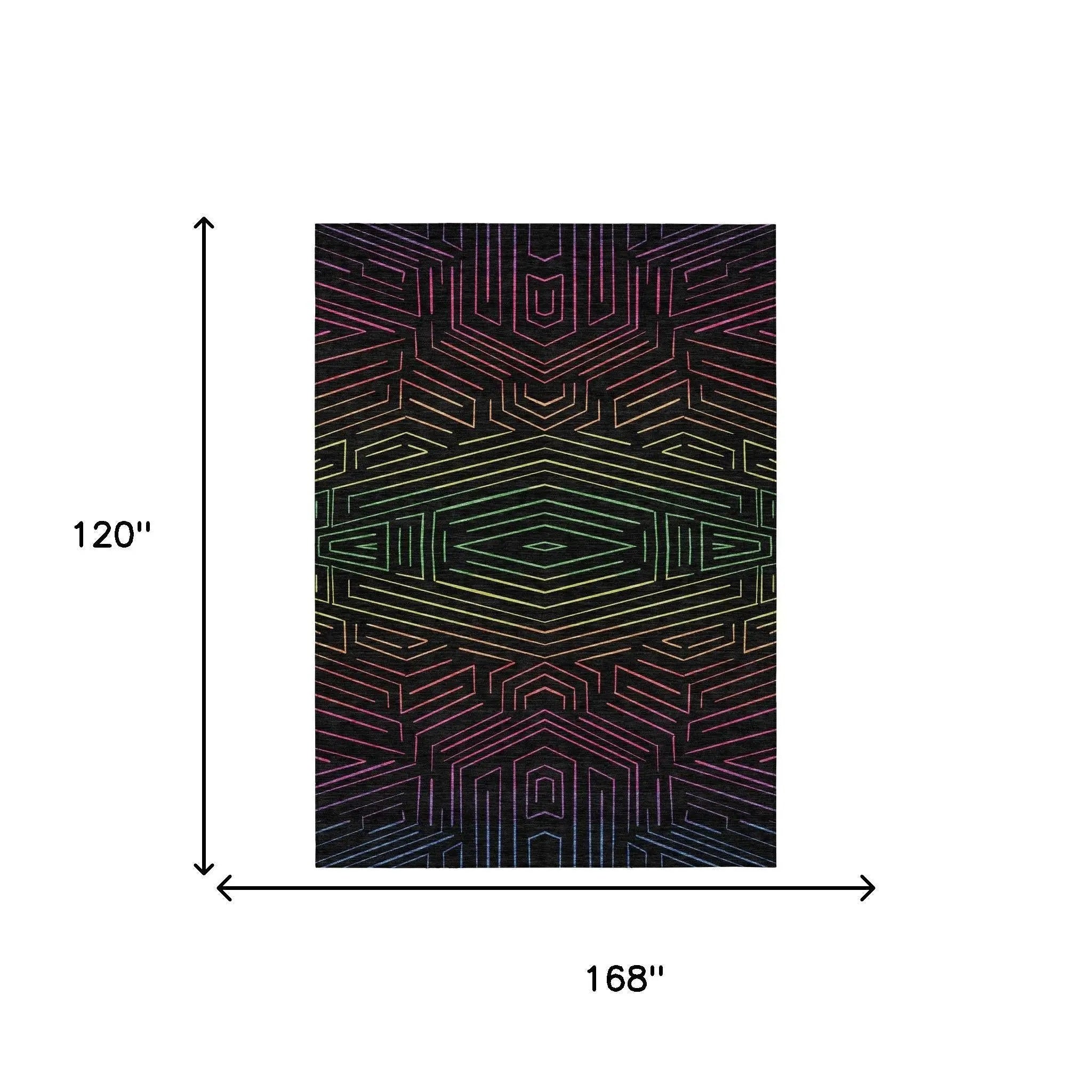 10' X 14' Black And Purple Geometric Washable Indoor Outdoor Area Rug Homeroots Outdoor