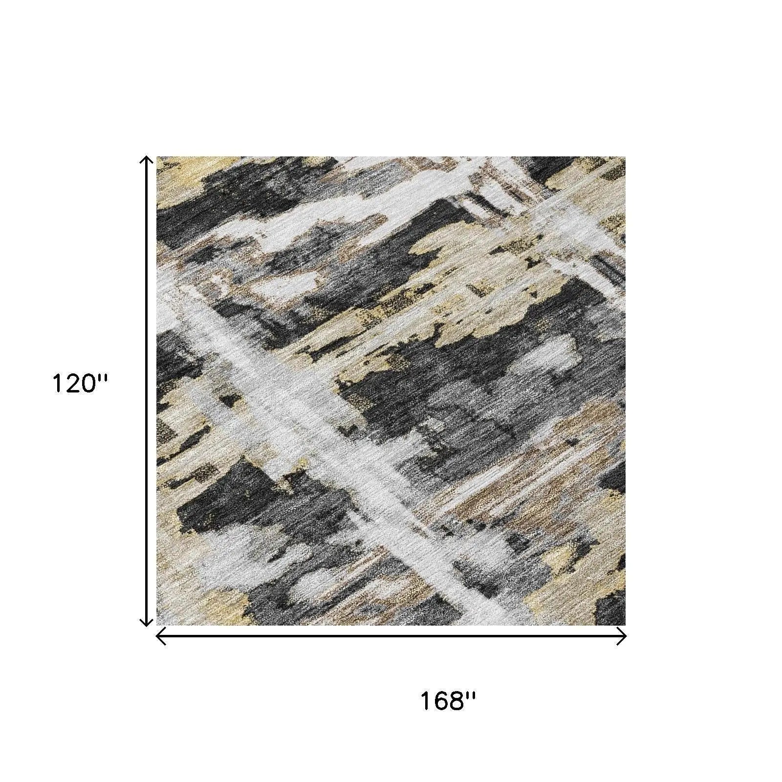 10' X 14' Black And Silver Abstract Washable Indoor Outdoor Area Rug Homeroots Outdoor