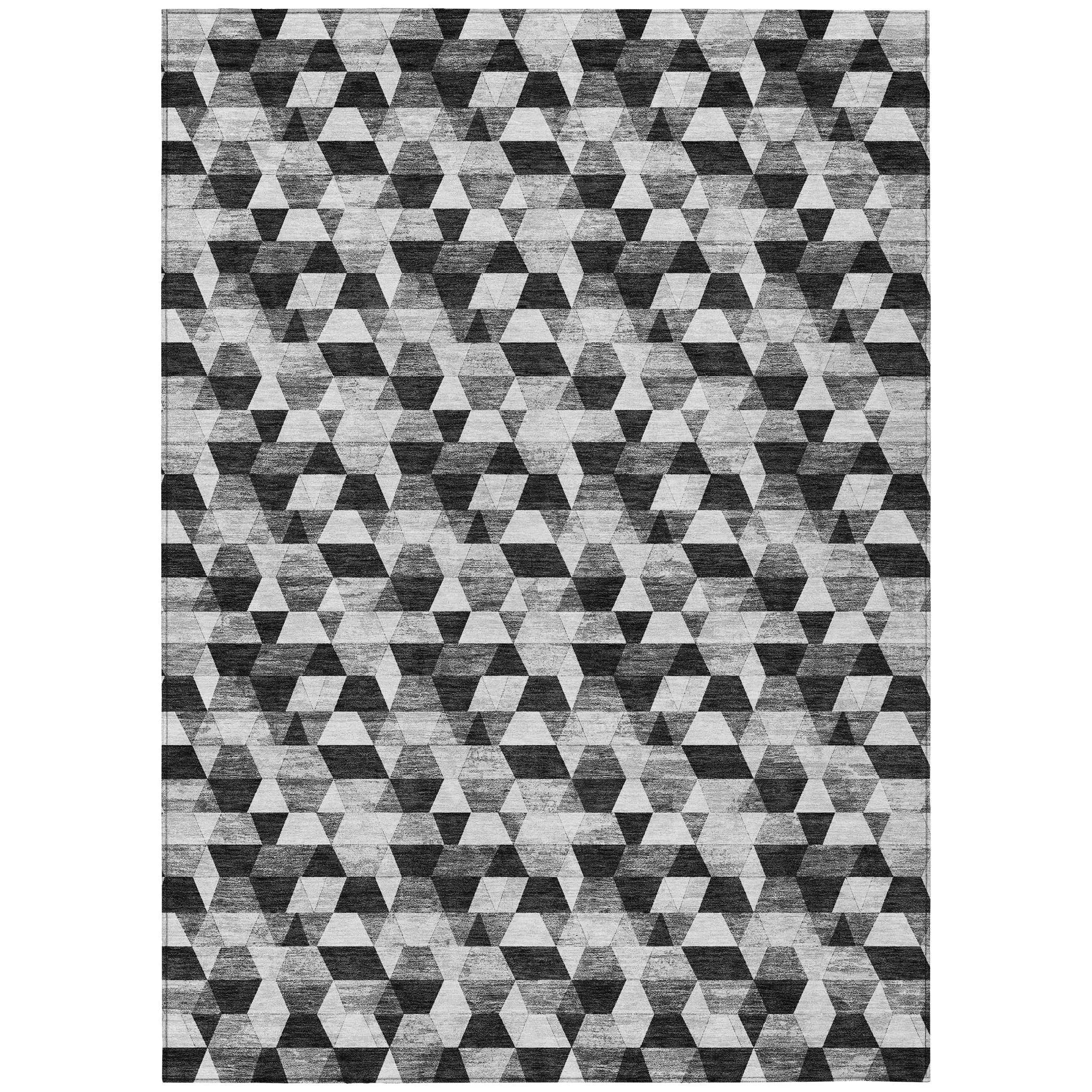 10' X 14' Black And Wheat Geometric Washable Indoor Outdoor Area Rug Homeroots Outdoor