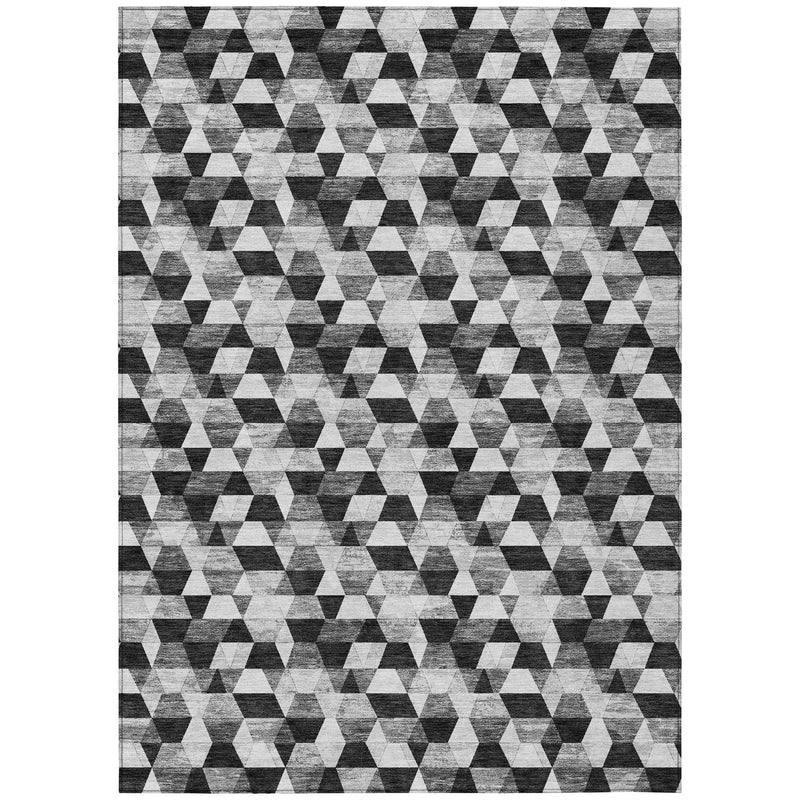 10' X 14' Black And Wheat Geometric Washable Indoor Outdoor Area Rug Homeroots Outdoor