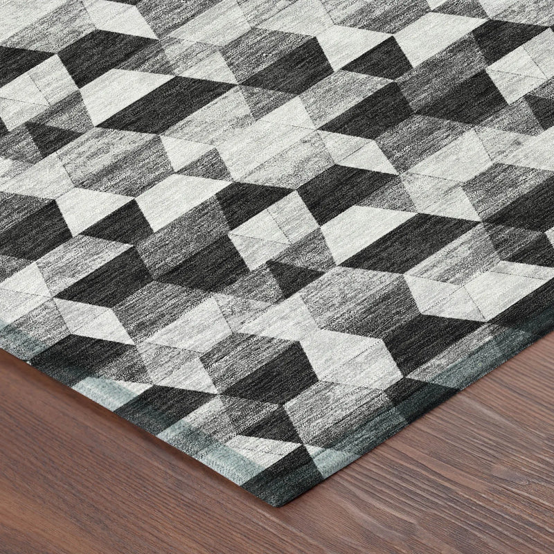 10' X 14' Black And Wheat Geometric Washable Indoor Outdoor Area Rug Homeroots Outdoor