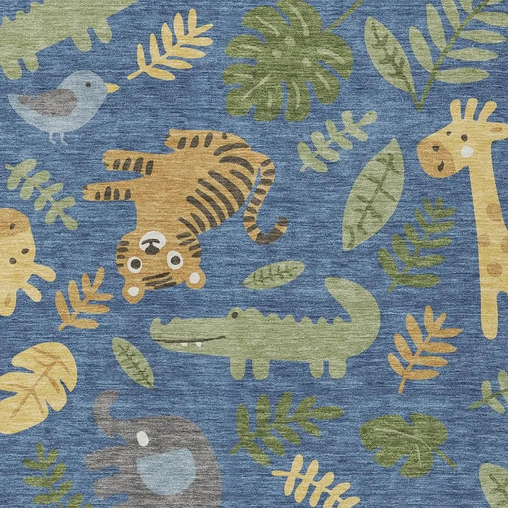 10' X 14' Blue And Beige Abstract Washable Indoor Outdoor Area Rug Homeroots Outdoor