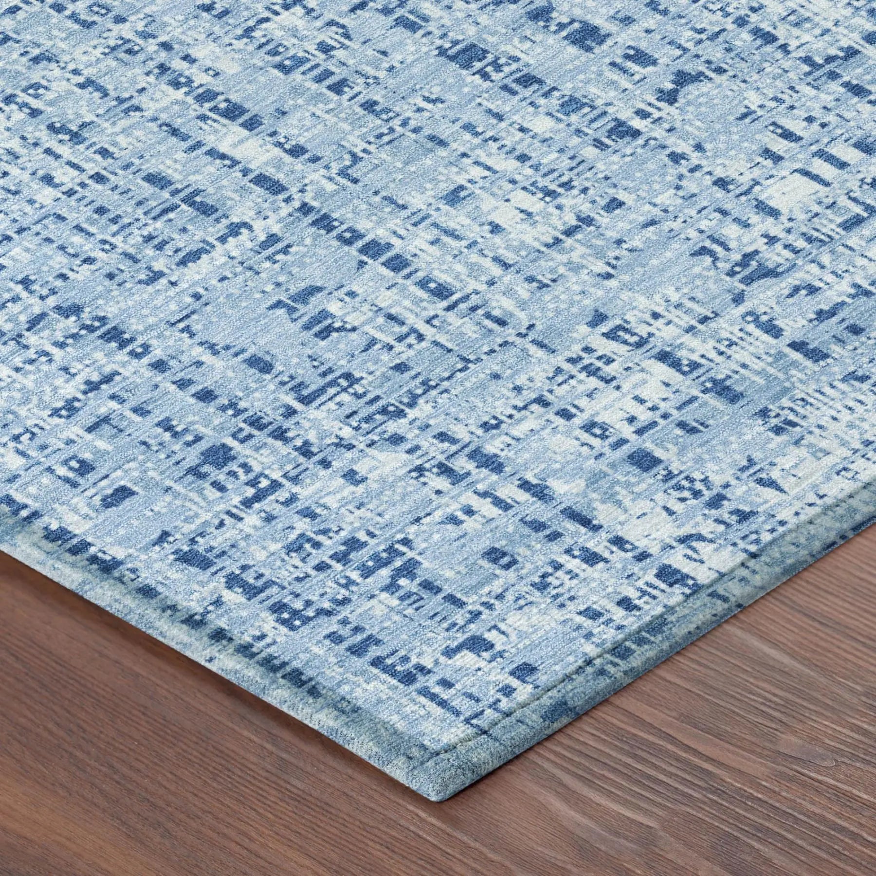 10' X 14' Blue And Denim Blue Abstract Washable Indoor Outdoor Area Rug Homeroots Outdoor