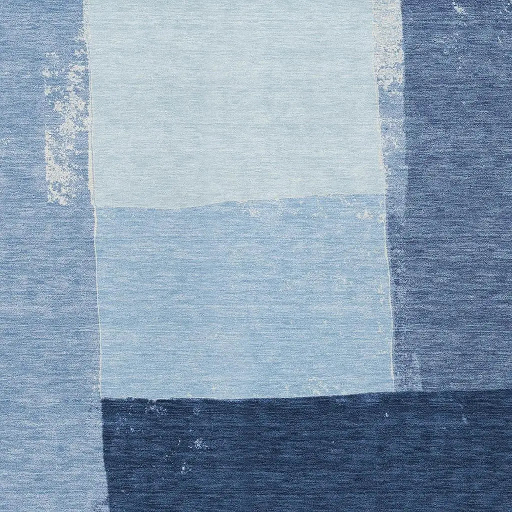 10' X 14' Blue And Denim Blue Geometric Washable Indoor Outdoor Area Rug Homeroots Outdoor