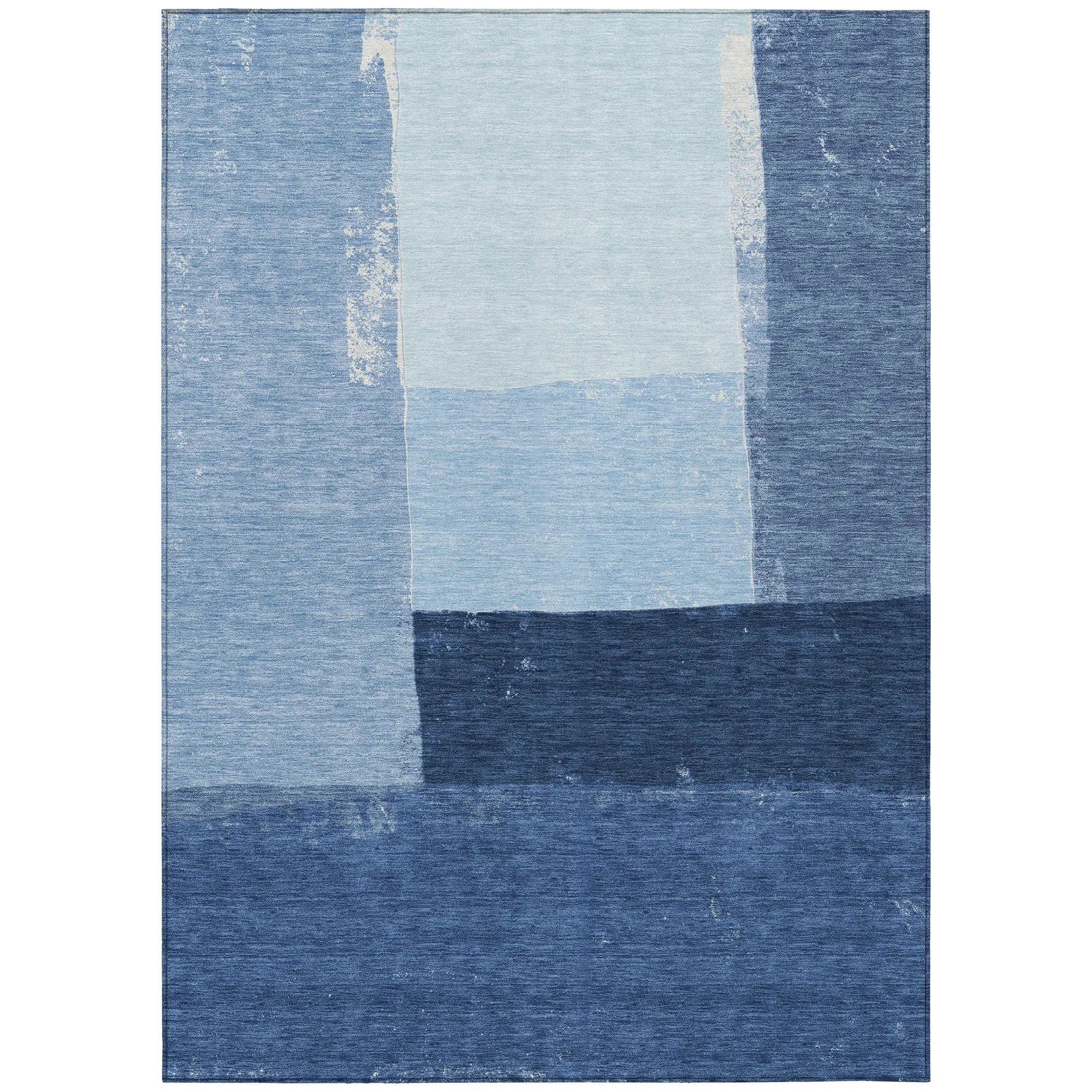 10' X 14' Blue And Denim Blue Geometric Washable Indoor Outdoor Area Rug Homeroots Outdoor