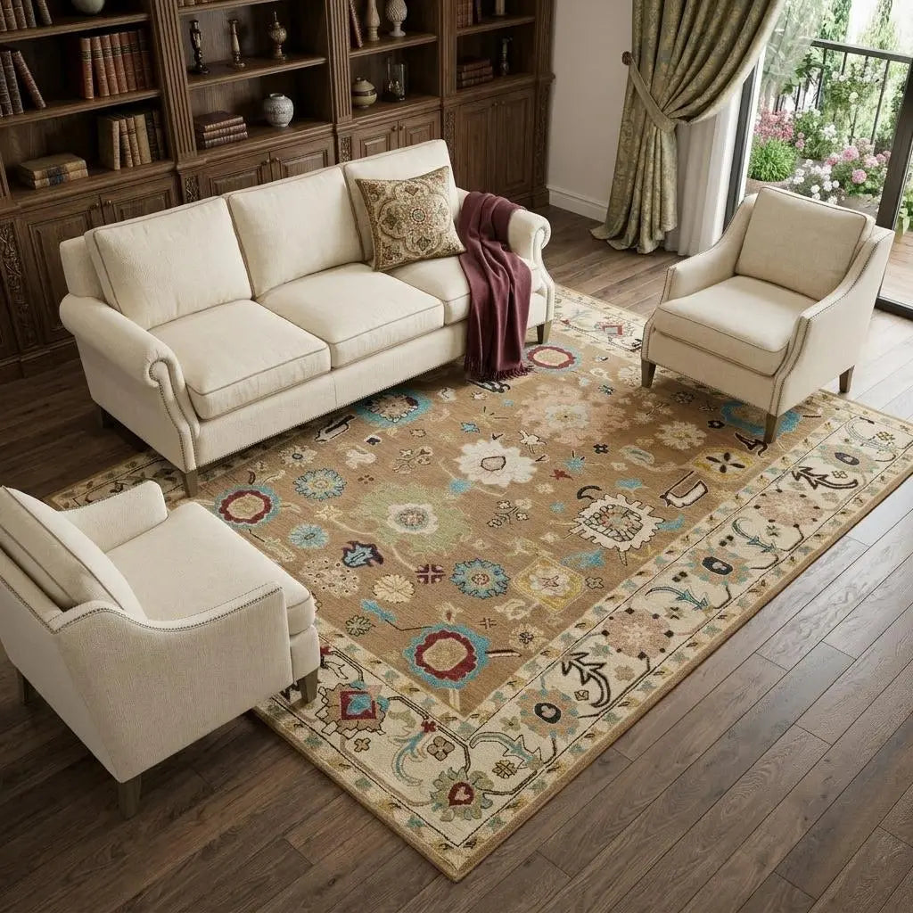 10' X 14' Blue And Ivory Wool Floral Hand Tufted Area Rug Homeroots Home Decor