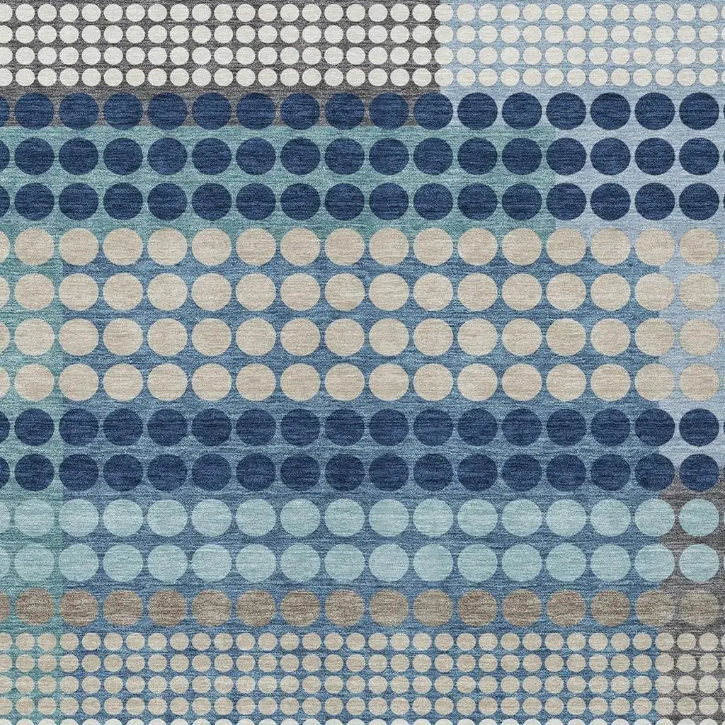 10' X 14' Blue And Navy Blue Geometric Washable Indoor Outdoor Area Rug Homeroots Outdoor