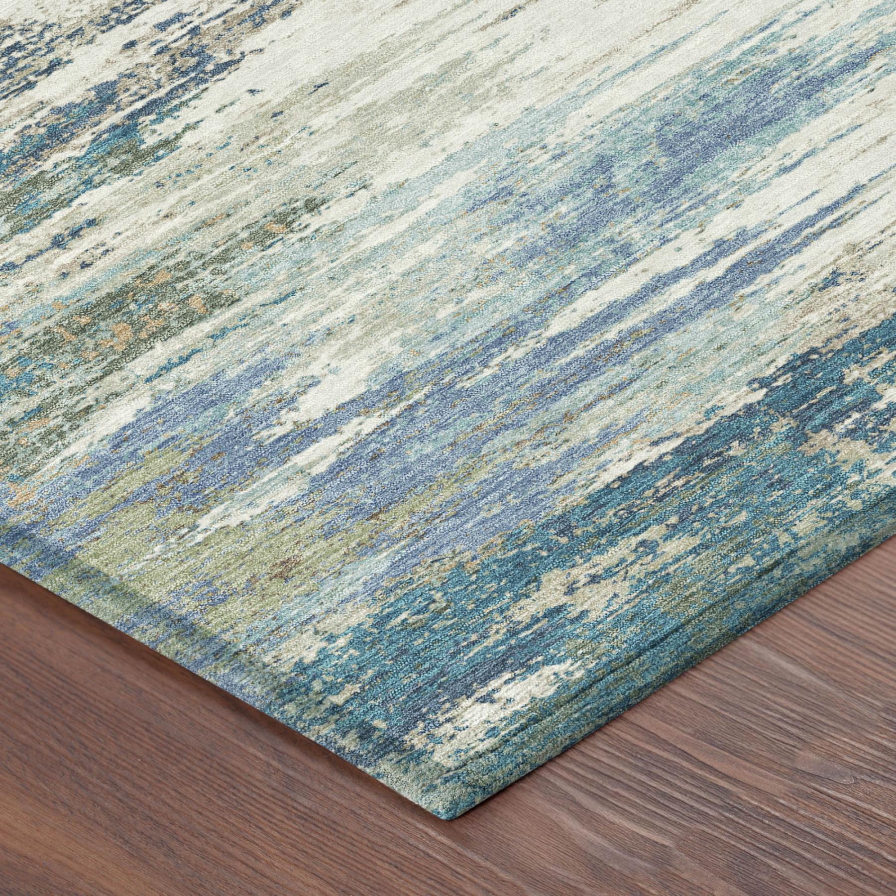 10' X 14' Blue And Pewter Abstract Washable Indoor Outdoor Area Rug Homeroots Outdoor