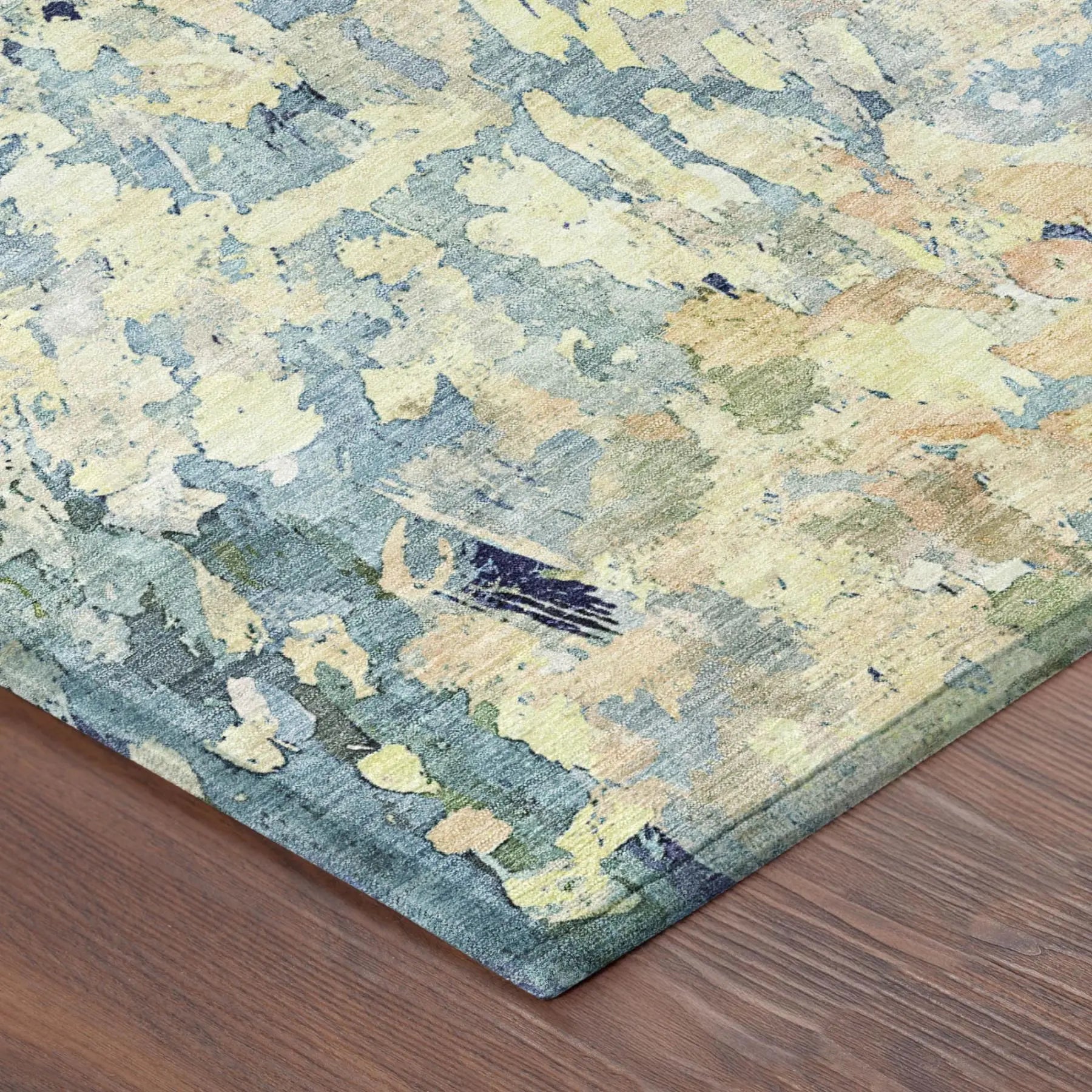 10' X 14' Blue And Pewter Abstract Washable Indoor Outdoor Area Rug Homeroots Outdoor