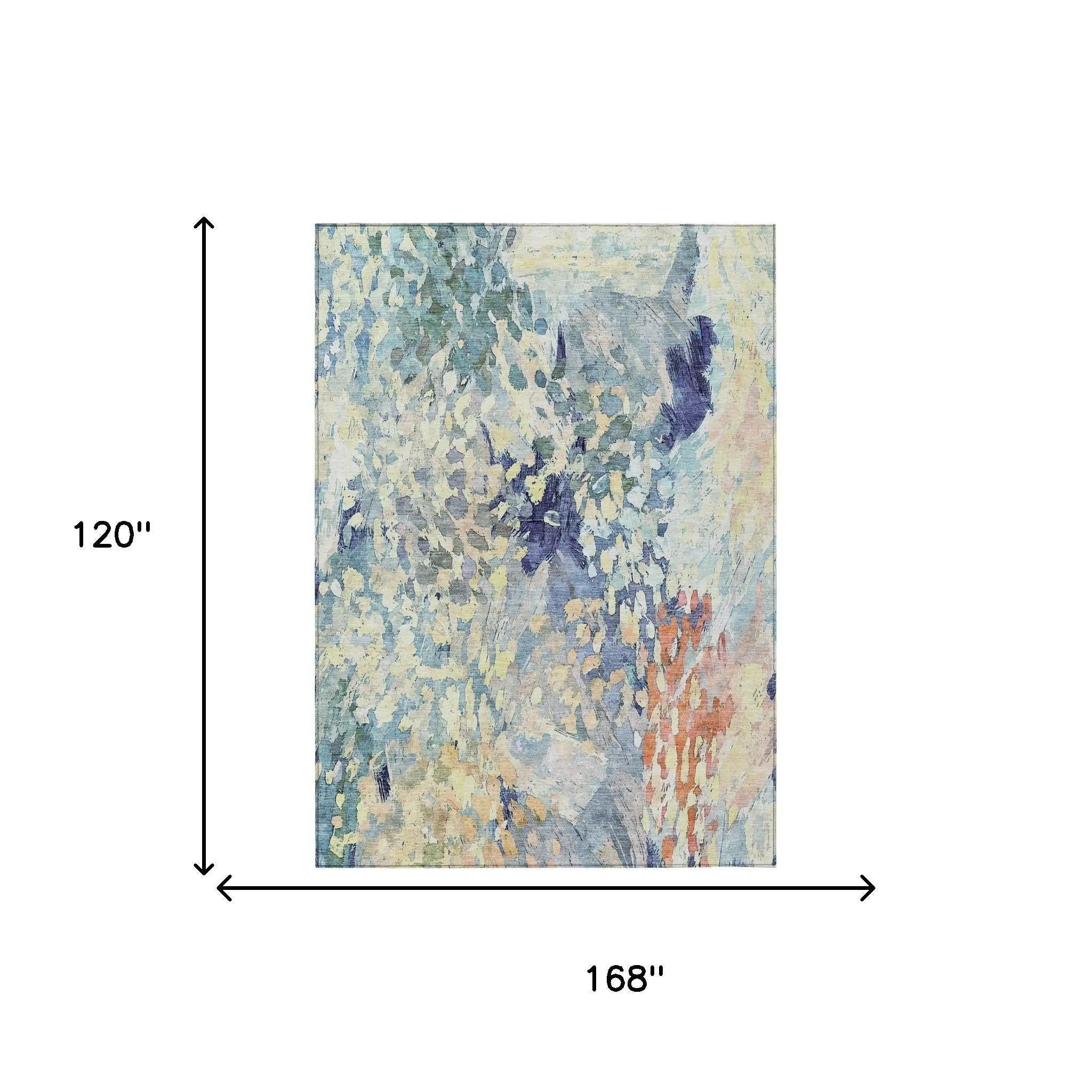 10' X 14' Blue And Pewter Abstract Washable Indoor Outdoor Area Rug Homeroots Outdoor