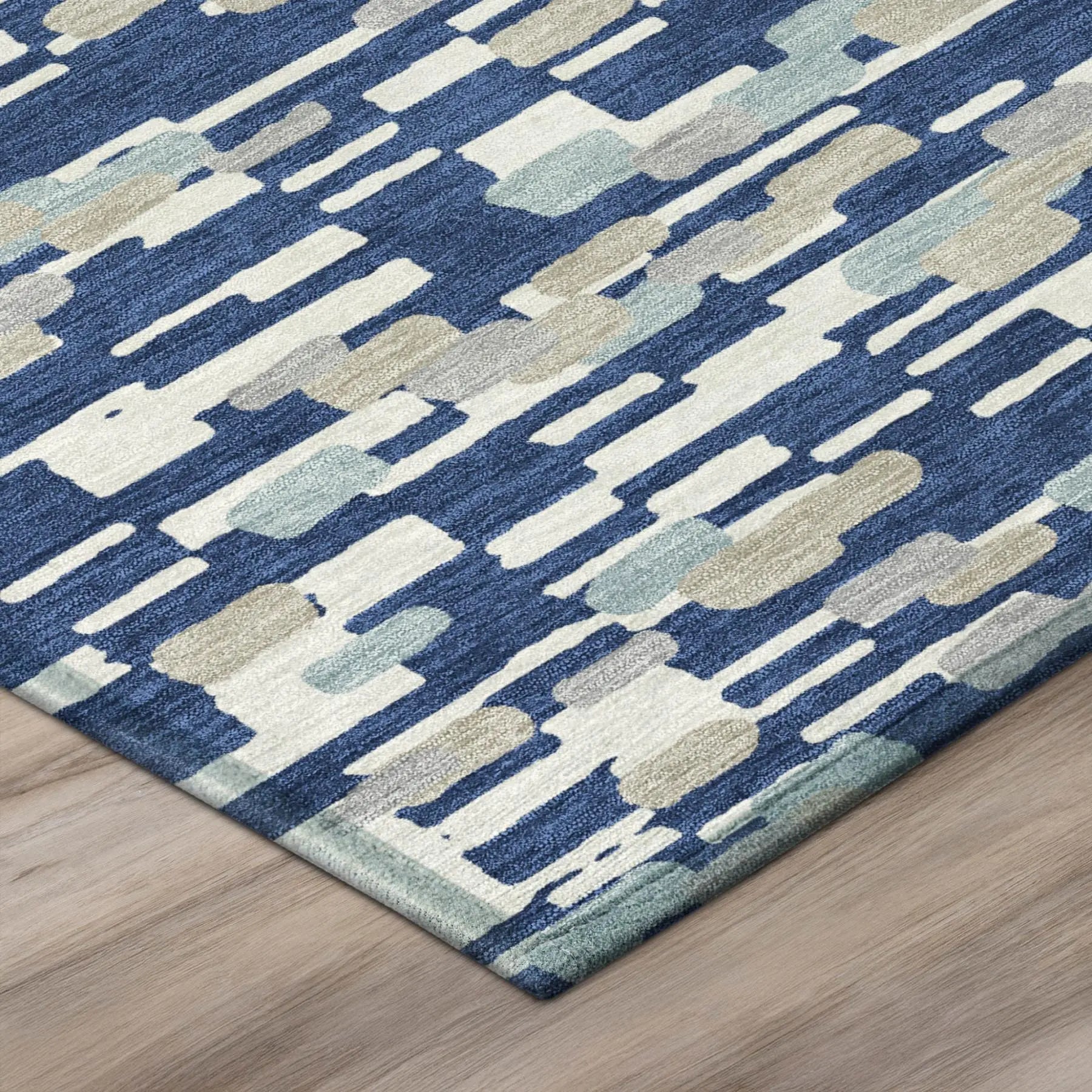 10' X 14' Blue And Silver Geometric Washable Indoor Outdoor Area Rug Homeroots Outdoor