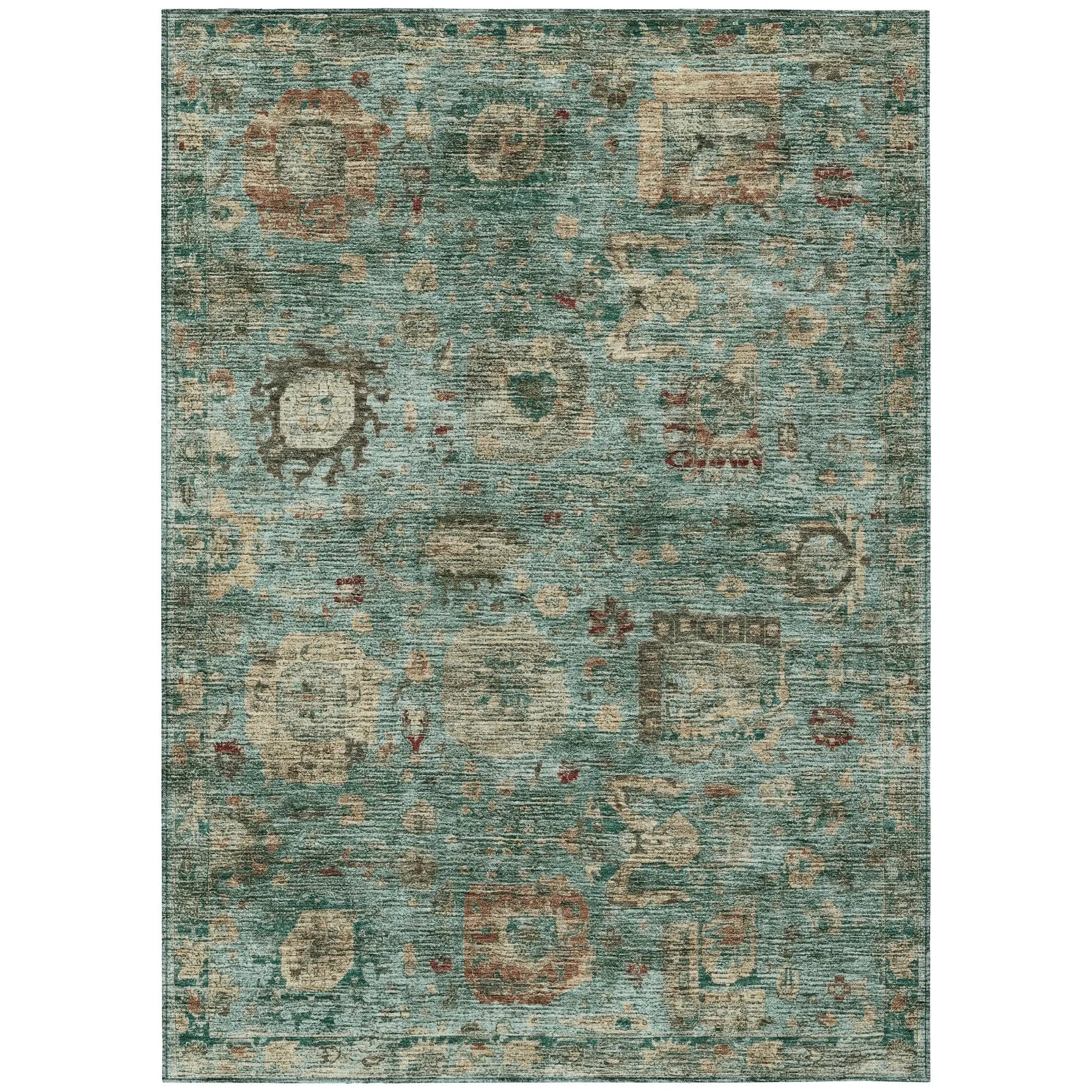 10' X 14' Blue And Teal Blue Abstract Washable Indoor Outdoor Area Rug Homeroots Outdoor