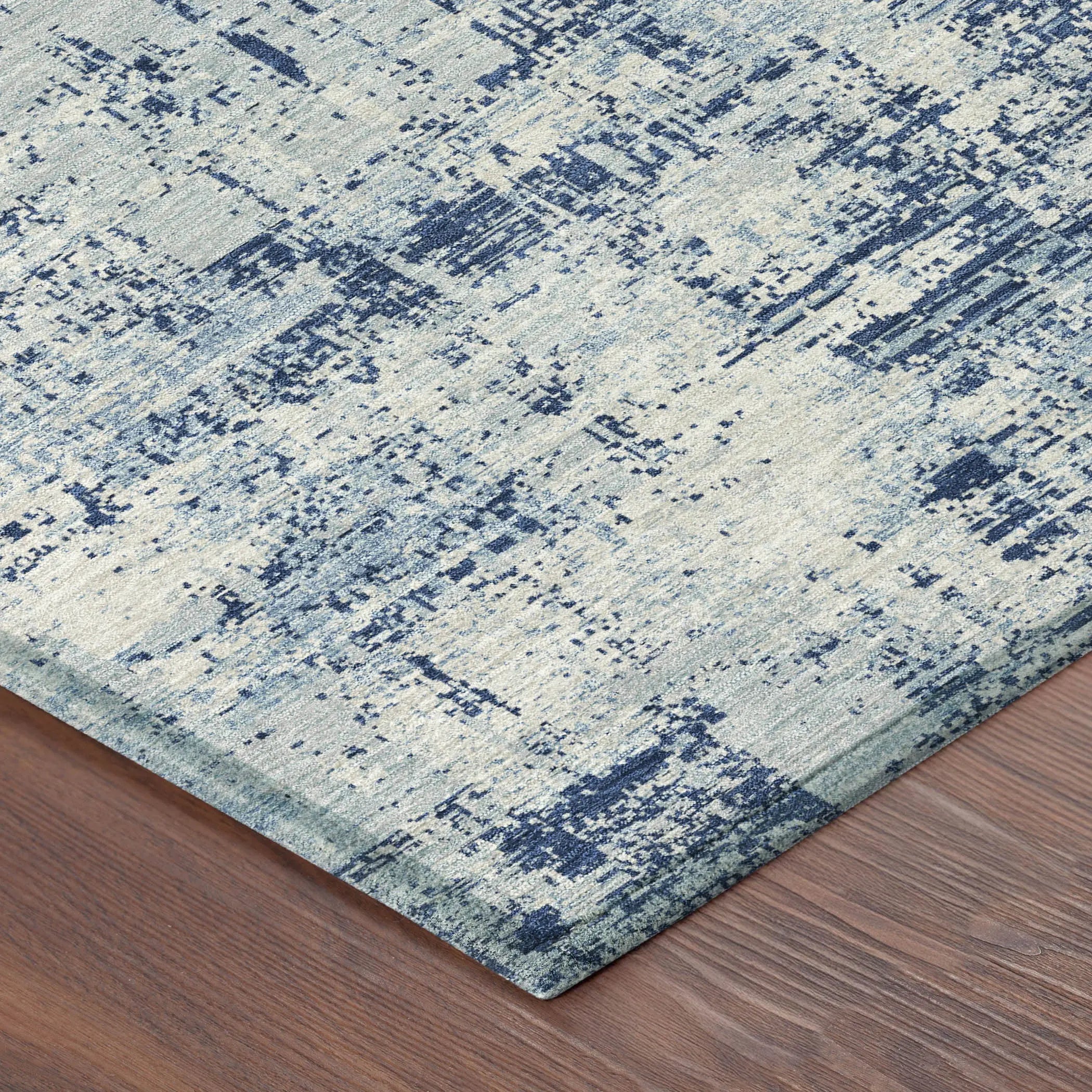 10' X 14' Blue And Wheat Abstract Washable Indoor Outdoor Area Rug Homeroots Outdoor