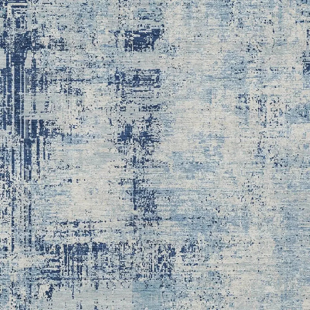 10' X 14' Blue And Wheat Abstract Washable Indoor Outdoor Area Rug Homeroots Outdoor
