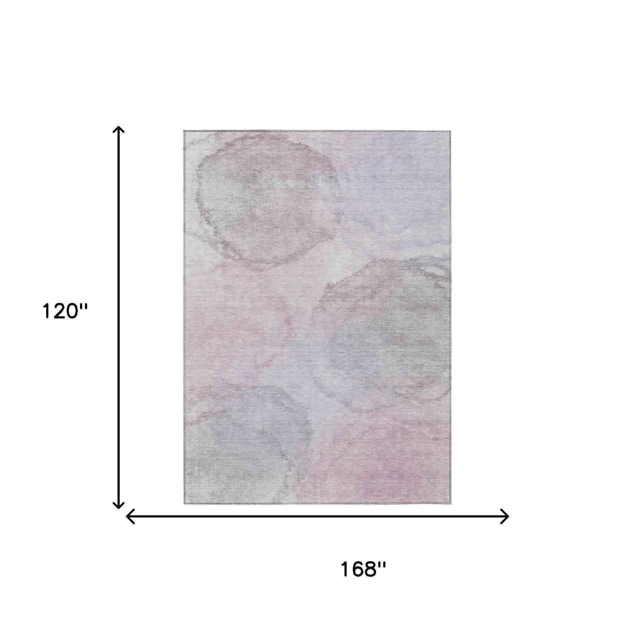10' X 14' Blush And Gray Abstract Washable Indoor Outdoor Area Rug Homeroots Outdoor