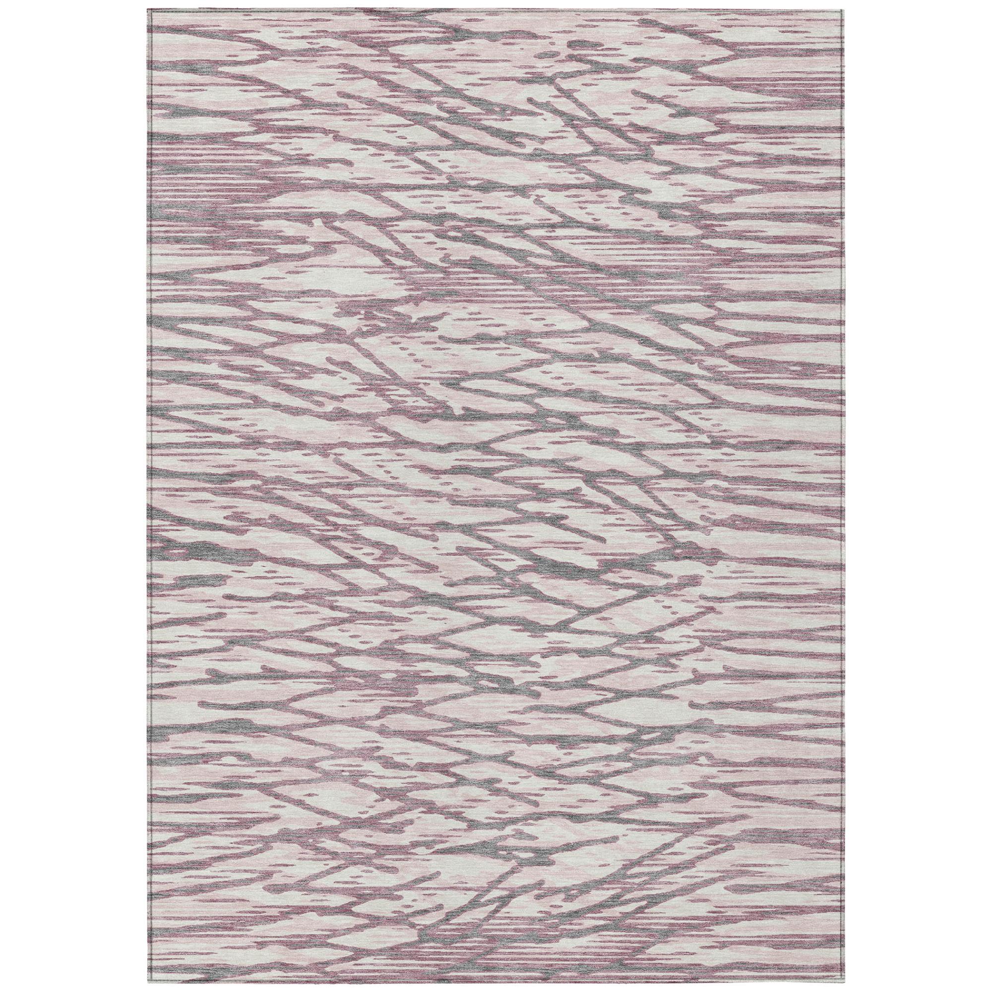 10' X 14' Blush And Pink Abstract Washable Indoor Outdoor Area Rug Homeroots Outdoor