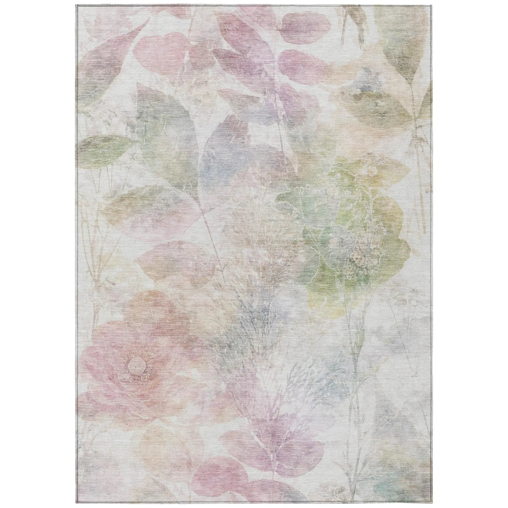 10' X 14' Blush And Pink Floral Washable Indoor Outdoor Area Rug Homeroots Outdoor