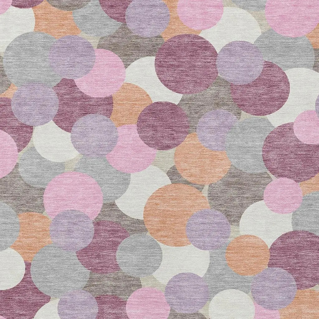 10' X 14' Blush And Pink Geometric Washable Indoor Outdoor Area Rug Homeroots Outdoor