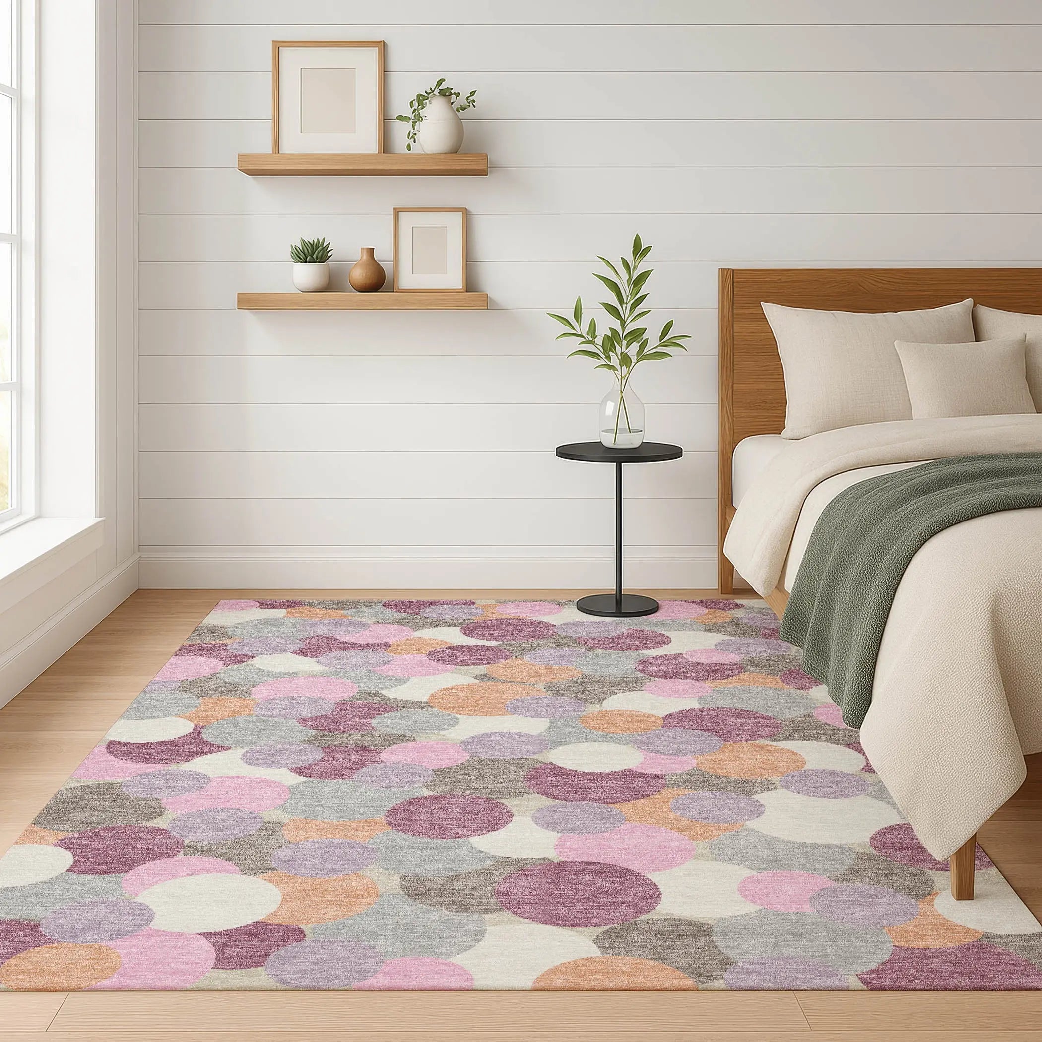 10' X 14' Blush And Pink Geometric Washable Indoor Outdoor Area Rug Homeroots Outdoor