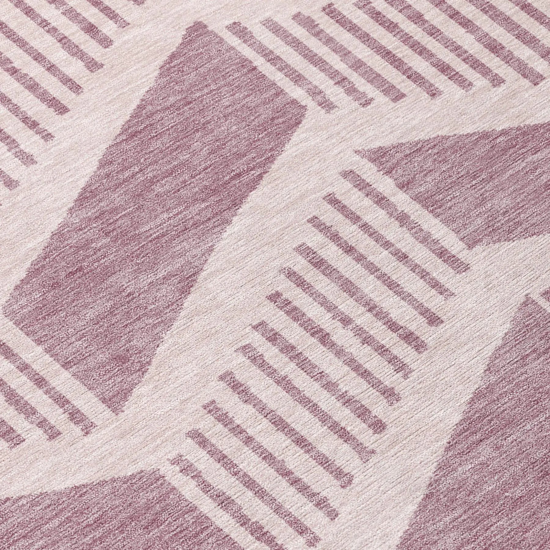10' X 14' Blush And Pink Geometric Washable Indoor Outdoor Area Rug Homeroots Outdoor