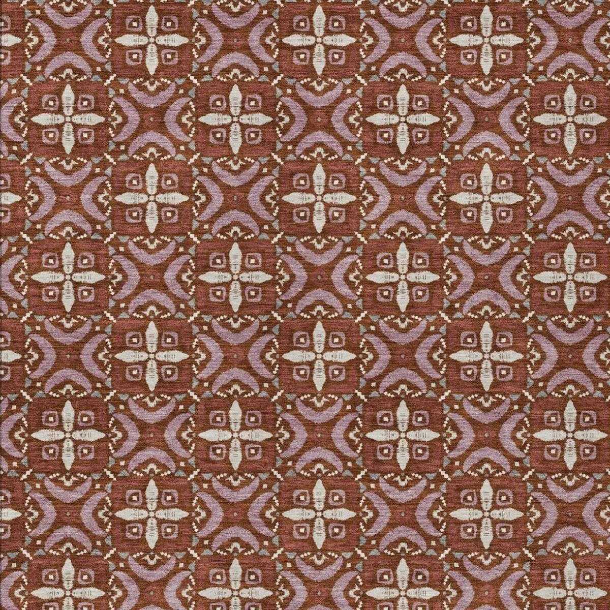 10' X 14' Brick Red And Red Geometric Washable Indoor Outdoor Area Rug Homeroots Outdoor