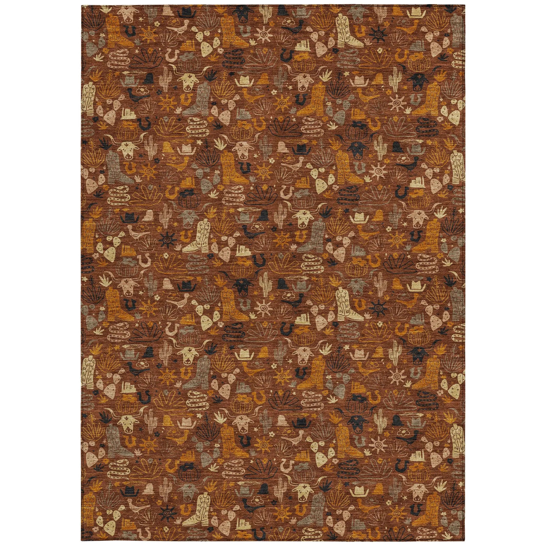 10' X 14' Brick Red And Red Stars Washable Indoor Outdoor Area Rug Homeroots Outdoor