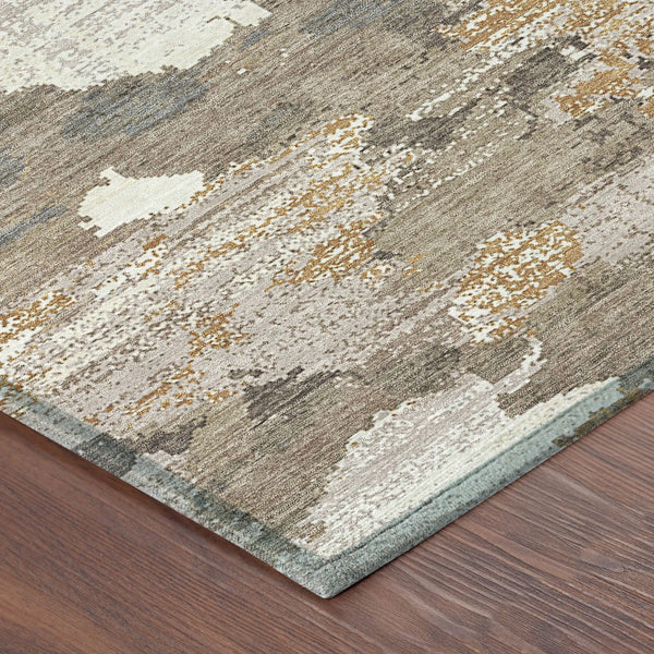 10' X 14' Brown And Beige Abstract Washable Indoor Outdoor Area Rug Homeroots Outdoor