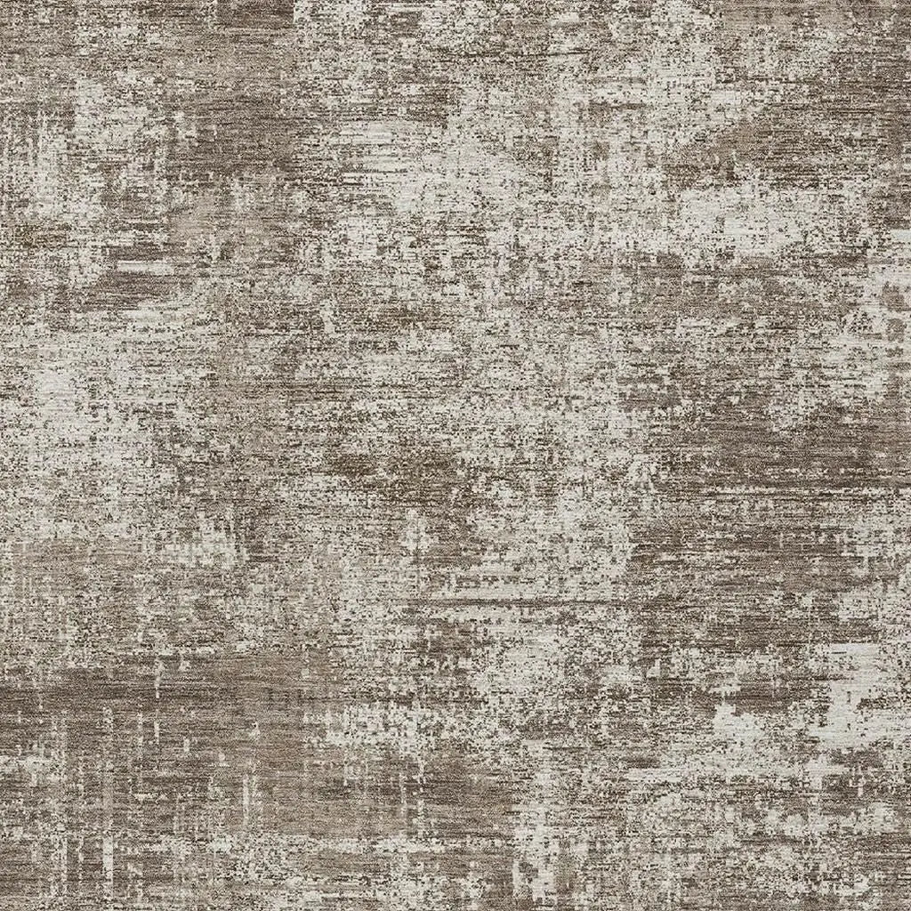 10' X 14' Brown And Beige Abstract Washable Indoor Outdoor Area Rug Homeroots Outdoor