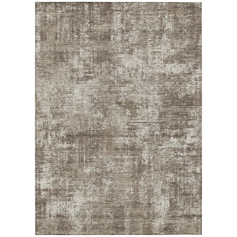 10' X 14' Brown And Beige Abstract Washable Indoor Outdoor Area Rug Homeroots Outdoor