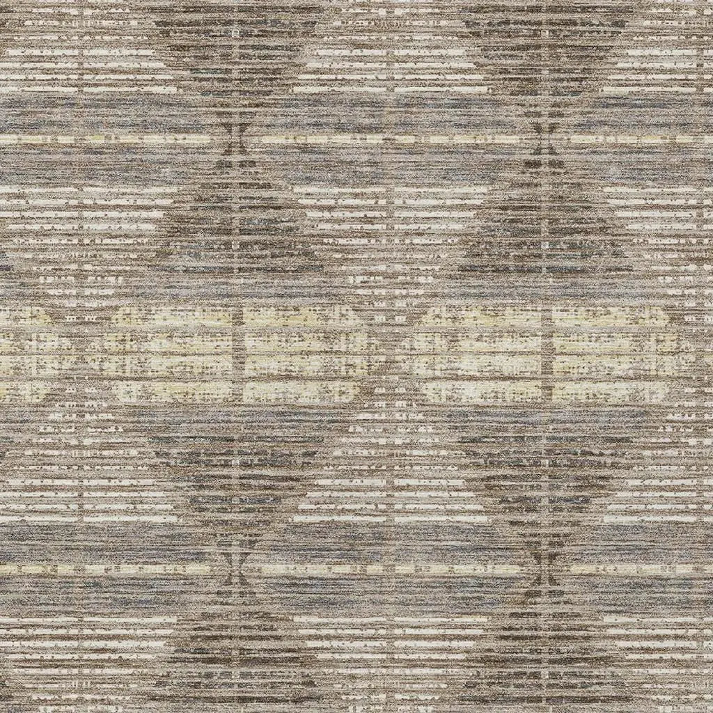 10' X 14' Brown And Beige Geometric Washable Indoor Outdoor Area Rug Homeroots Outdoor