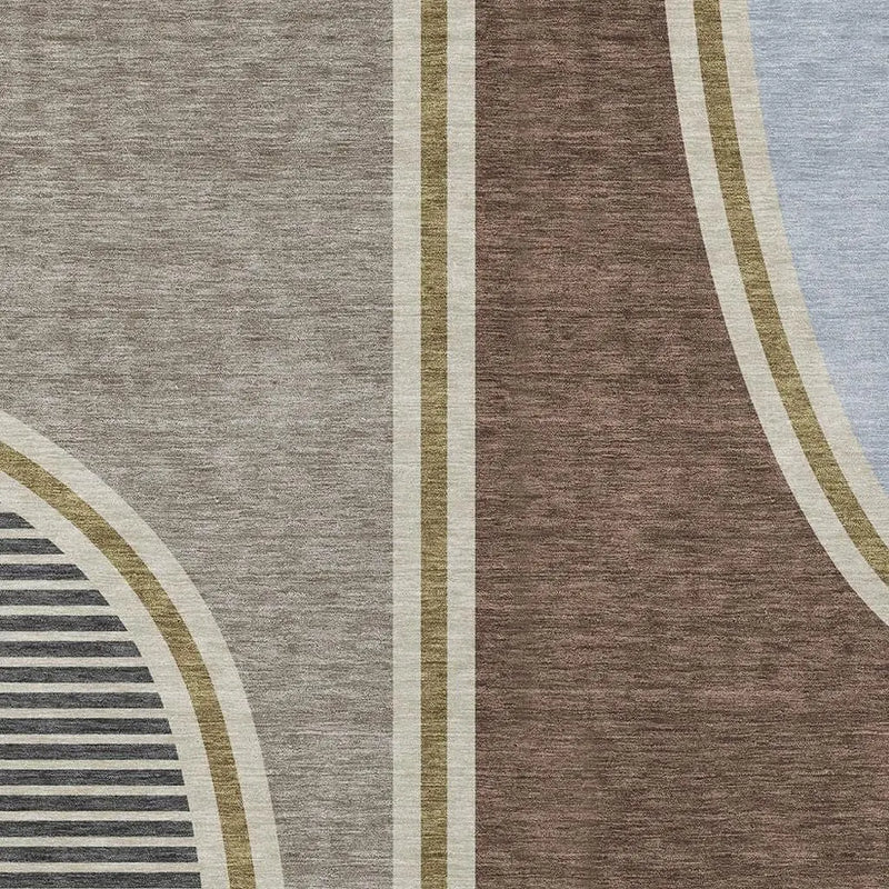 10' X 14' Brown And Beige Geometric Washable Indoor Outdoor Area Rug Homeroots Outdoor