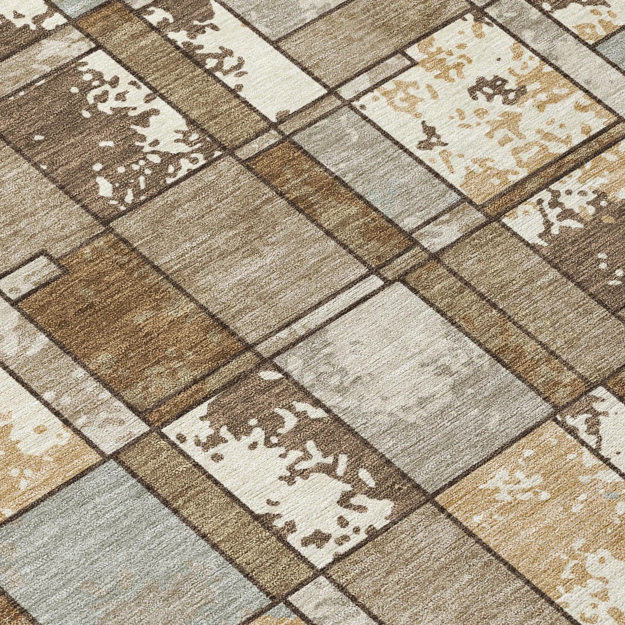 10' X 14' Brown And Beige Geometric Washable Indoor Outdoor Area Rug Homeroots Outdoor
