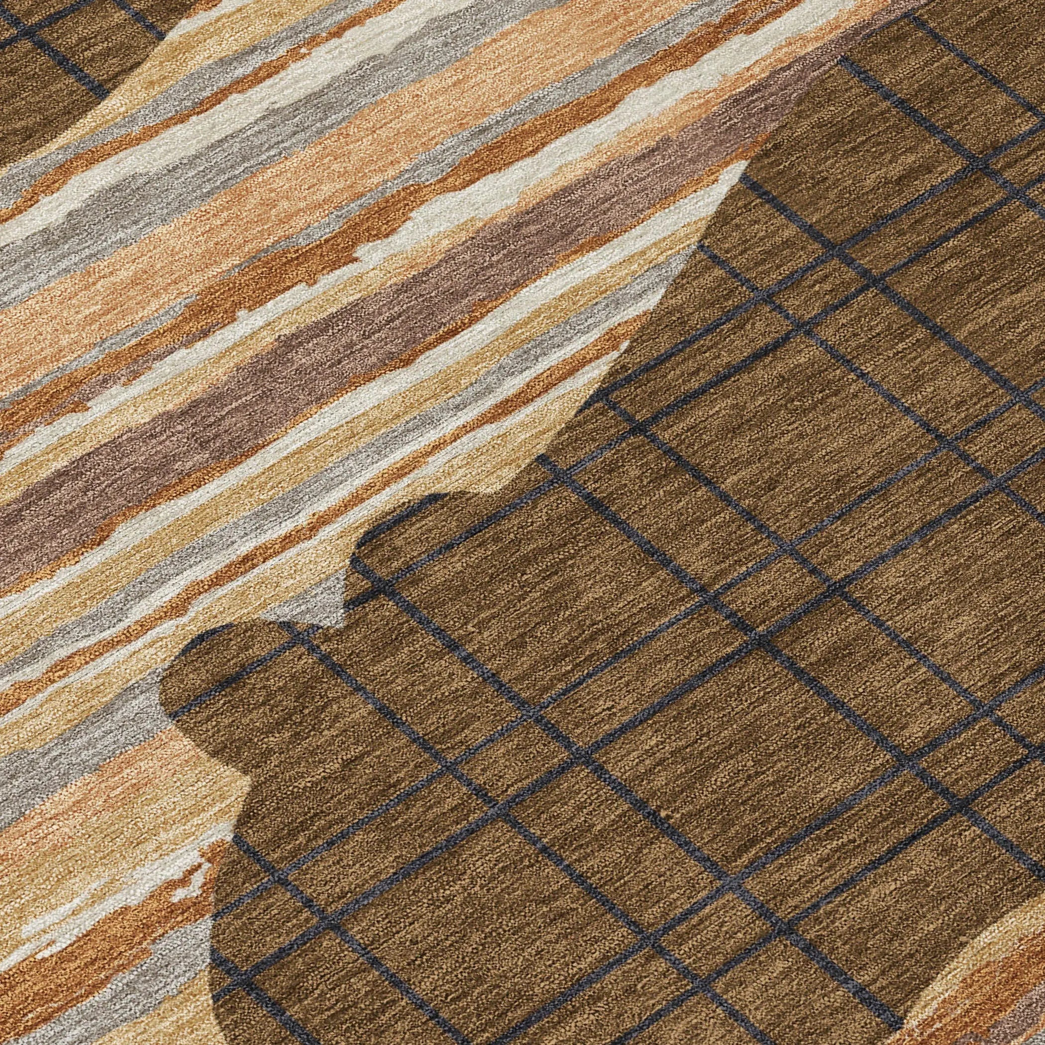 10' X 14' Brown And Black Abstract Washable Indoor Outdoor Area Rug Homeroots Outdoor