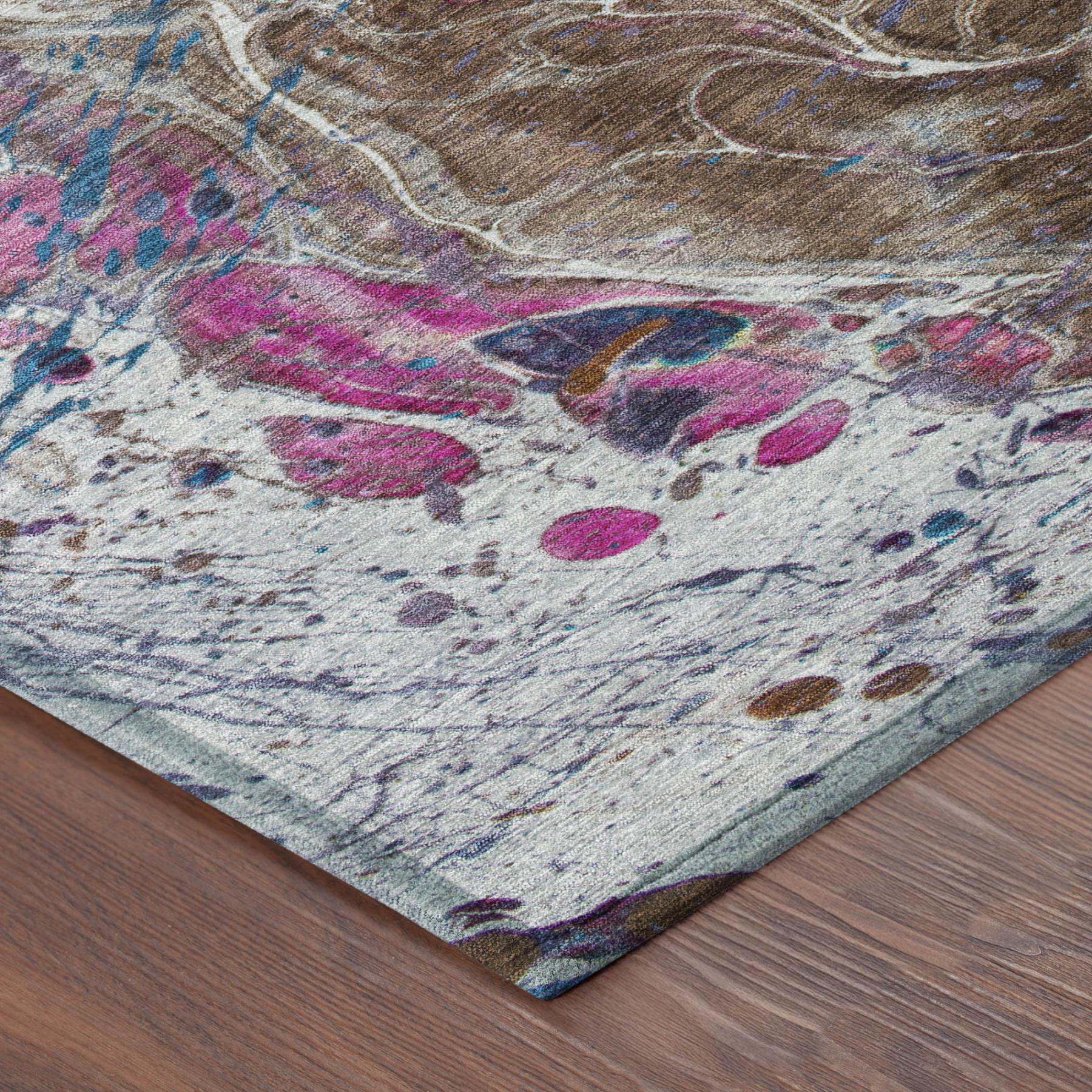 10' X 14' Brown And Gray Abstract Washable Indoor Outdoor Area Rug Homeroots Outdoor