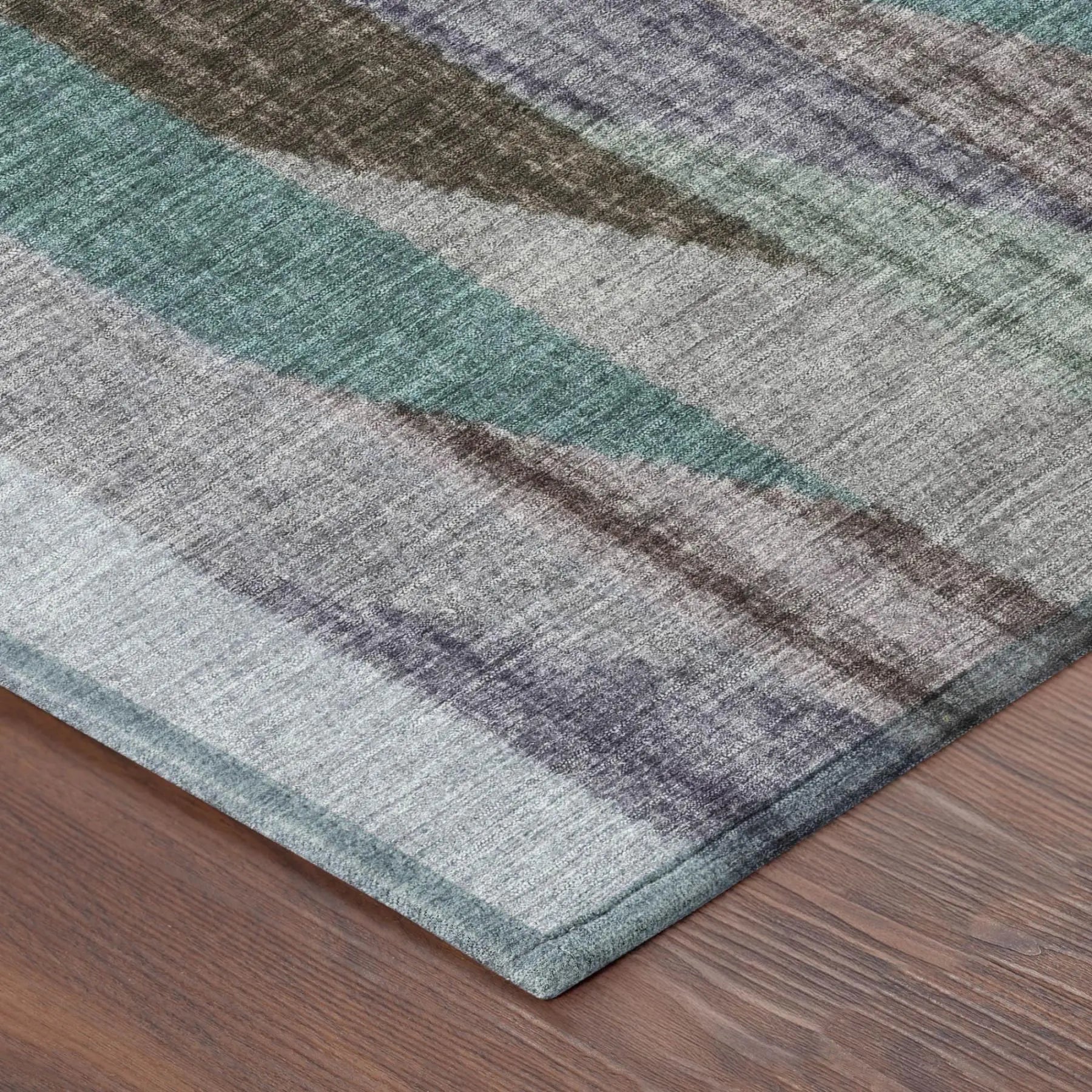 10' X 14' Brown And Gray Striped Washable Indoor Outdoor Area Rug Homeroots Outdoor