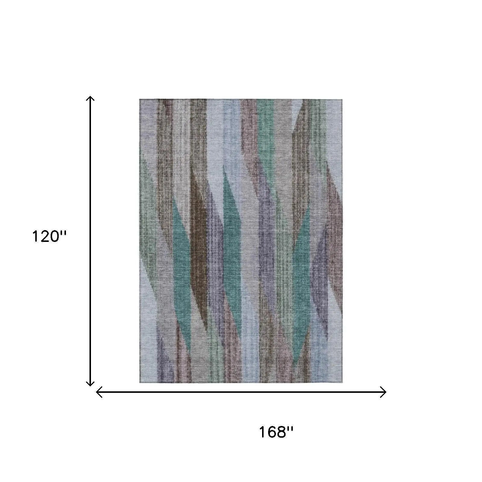10' X 14' Brown And Gray Striped Washable Indoor Outdoor Area Rug Homeroots Outdoor