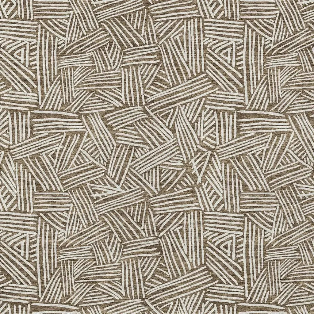 10' X 14' Brown And Ivory Geometric Washable Indoor Outdoor Area Rug Homeroots Outdoor